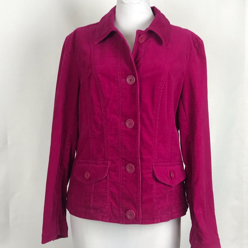 Corduroy Blazer Jacket Fuchsia Jones New York M